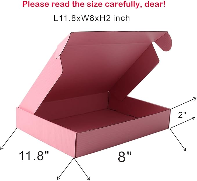 Pink Mailers Boxs Packaging Boxs MEIANJU Shipping Boxs 20PCS L11.8xW8xH2 inch Gift Wrap Box for Bridesmaid Proposal,Wedding,Christmas, Anniversary Anti-Impact Suitable E-Commerce Packaging Boxs