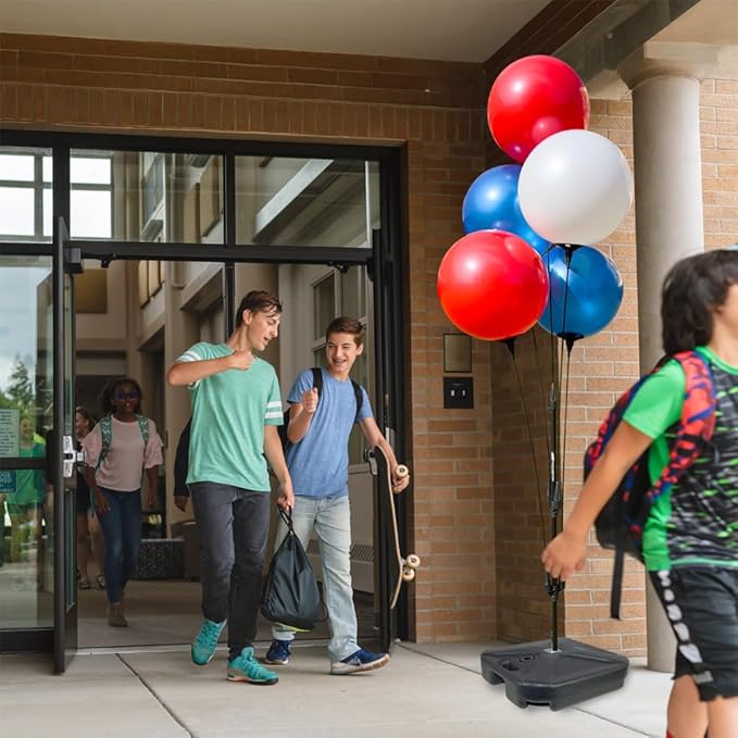 Reusable Outdoor Balloon Clusters - Helium Free, All-Weather, Durable, Plastic Balloons for Advertising, Real Estate, Grand Openings & Events (Patriotic- Red, White and Blue)