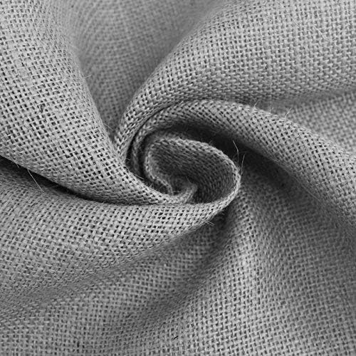 VDS Natural Burlap Chair Sashes Rustic Hessian Jute Bow Ribbon Ties for Wedding Party Birthday Anniversary Banquet Reception (6 X 108 Inch) (Pack of 10) (Silver Gray)
