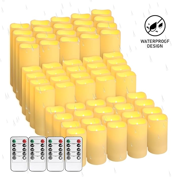 LED Candles 48Pack,Flickering Flameless Design,Operated by Remote with Timer FunctionGreat for Aniversary,Halloween and Christmas