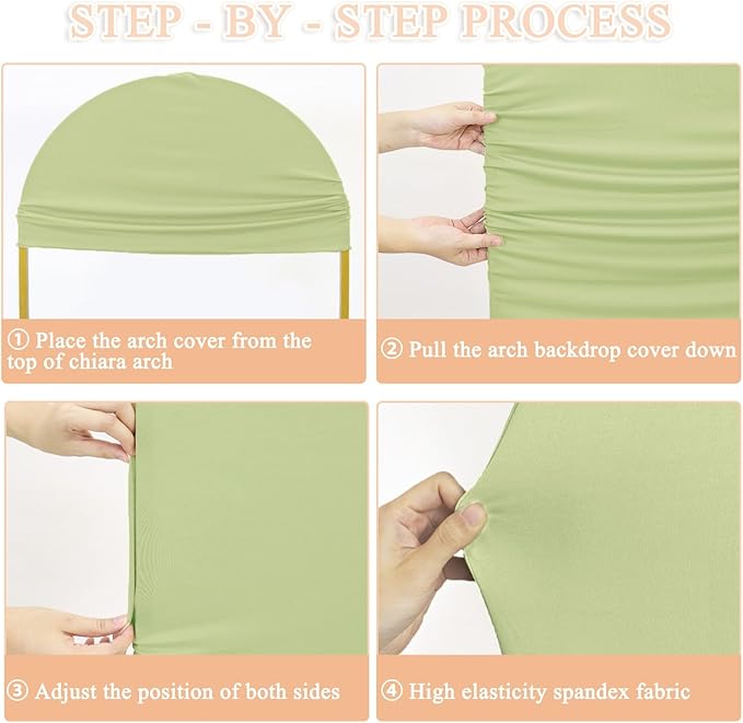 Metal Backdrop Stand with Wedding Arch Cover Spandex 6.6x6.6FT Arch Stand and Covers Set Balloon Arch Backdrops Stands for Sage Green Backdrop Cover for Bridal Baby Shower Ceremony Party