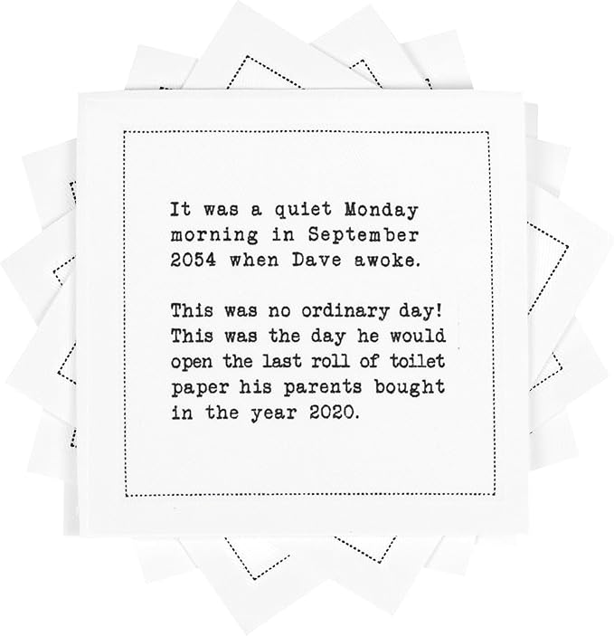 Five Star Funny Quarantine Quotes | White Cotton Cocktail Napkins | 50 Luxury Disposable Beverage Napkins with Witty Bar Quotes | Drink Napkins for Parties, Bars, Weddings & Game Nights