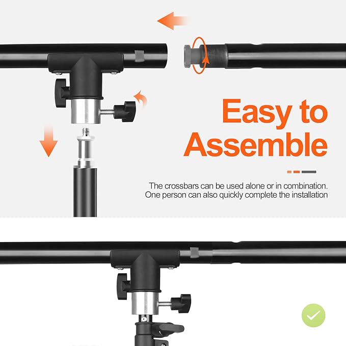 8.5 x 5ft T-Shape Portable Backdrop Stand with Sandbag - GLOSHOOTING Adjustable Photo Background Stand Kit with Spring Clamp and Carry Bag for Photography Party Photoshoot Studio Video