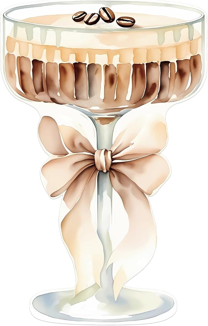 4ft Large Espresso Martini Bow Cardboard A Tini Bit Older Birthday Cutout Stand Martini Coffee Backdrop Decorations for Bar Women Bachelorette Bridal Shower Party Decor