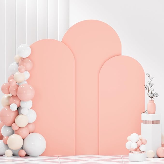 Wedding Arch Covers Set of 3 Dusty Rose Arch Covers Stretchy Fabric 6FT 6.6FT 7.2FT Spandex Arch Stand Cover for Arch Stand Chiara Arch Cover 2-Sided Arched Cover for Party Wedding
