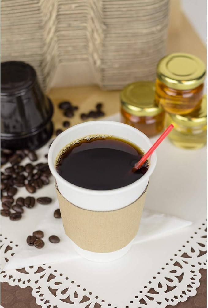 Karat 8oz Paper Hot Coffee Cups [1000 ct] Disposable, Leak-Resistant Double Poly-Lined Cups for Hot Beverages - Ideal for Cafes & Restaurants, 80mm | White