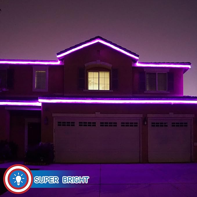 Russell Decor 20ft/6m Led Rope Lights Lamps Kit Indoor Outdoor Decorative Lighting for Party Wedding Valentine's Day Backyard Patio Deck Bright Flexible String Tube Lights Waterproof- Pink