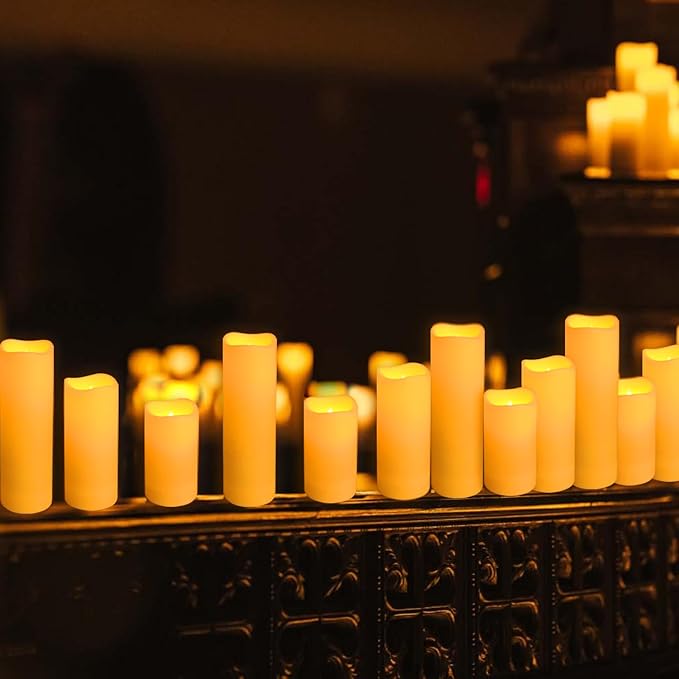 36-Pack LED Flameless Candles with Remote Control - Festival Essentials, Turn On The Light of Warm Colors, Home Decoration, Party, Romantic Date(Three Sizes).