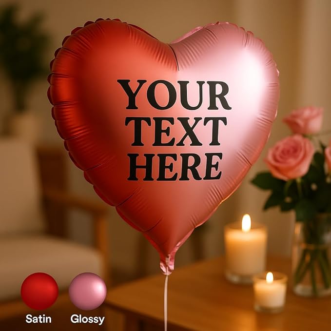Custom Foil Balloon – 20 Pcs 18 Inch Star, Heart or Round Shape Foil Balloon – Double-Sided Printed Personalisation with Text, Image or Logo (round)