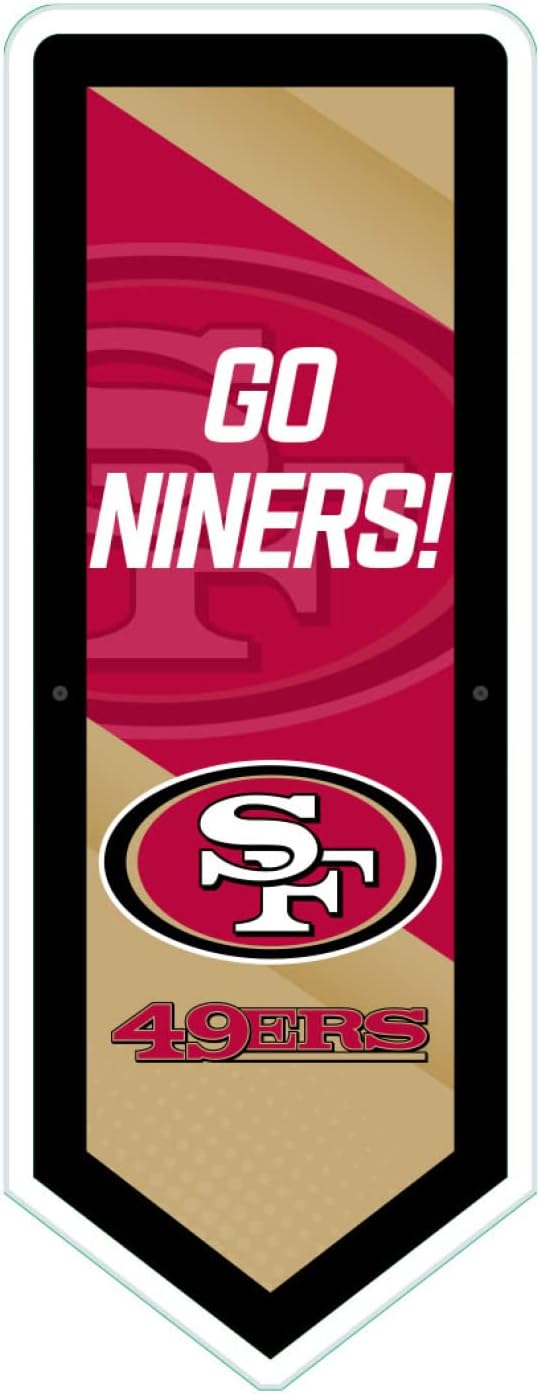Team Sports America Evergreen NFL San Francisco 49ers | Ultra-Thin LED Light Wall Sign Decor | Large Pennant Banner | 9 x 23 Inches | Made in the USA