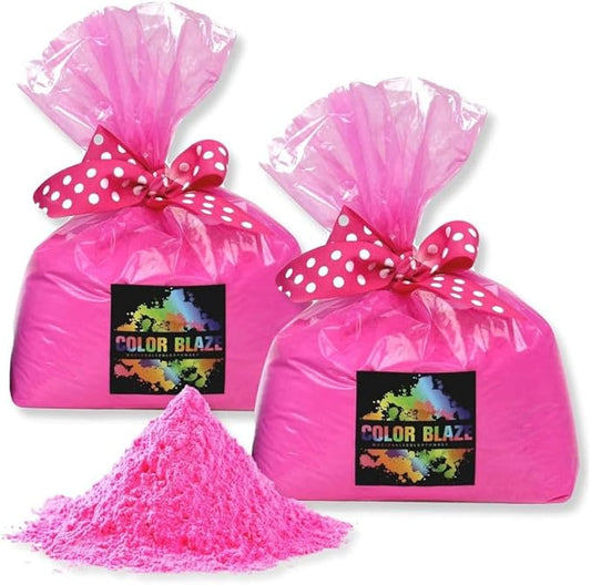 Color Blaze Baby Gender Reveal Color Powder - 10lbs of Pink Colored Powder - For Girl - Use in Color Blasters, Car Burnout, Exhaust, Toss, Photoshoot & Party - Pack of 2 Bags of 5lbs Each - Pink