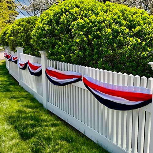 American Flag Bunting Election Reelection Decorations, Patriotic Banner Outside,30 Feetx24",USA Red White Blue Outdoor Banners Buntings