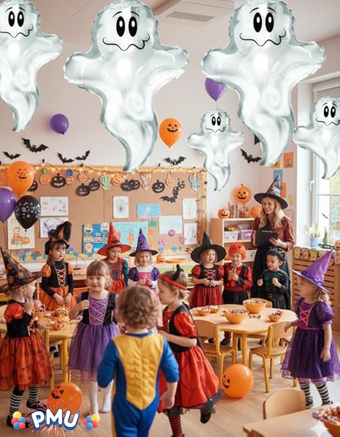 PMU 25 Pc Halloween Flying Ghost 24 Inch Mylar-Foil Balloon