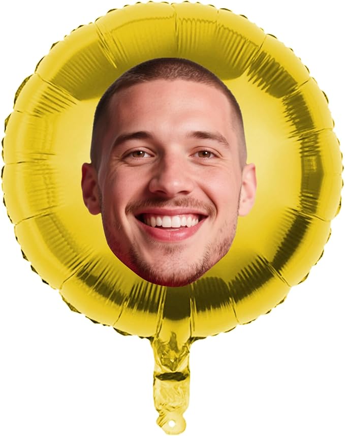 20 Pcs18 inch Custom Foil Balloons with Picture – Heart, Star, or Round – Personalized with Photo, Text, or Logo – Full-Color Print for Birthday, Memorial, Party, or Event Decor (round)