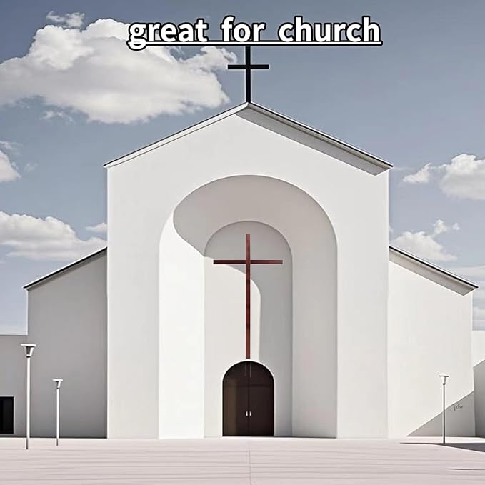 Rozozo Assembly Maximum 71Inch(180cm) Adjustable Large Wooden Handmade Cross,Oversized Stand Tall Yard Cros,Wall Cross Decoration,Catholic Easter Wedding Christmas Outdoor Cross-2