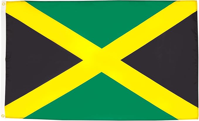 AZ FLAG Set of 5 Jamaica Flags - 90 x 60 cm - 100% Polyester Jamaican Flag with Integrated Metal Eyelets