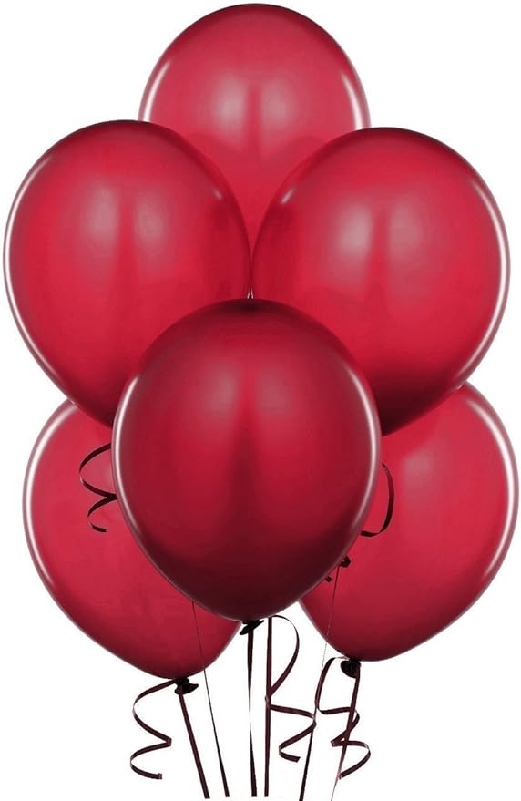 PMU Balloons 17 Inch PartyTex Premium Burgundy Helium Quality Latex Balloons for Photo Shoot, Wedding, Baby Shower, Birthday Party and Event Decoration Pkg/72