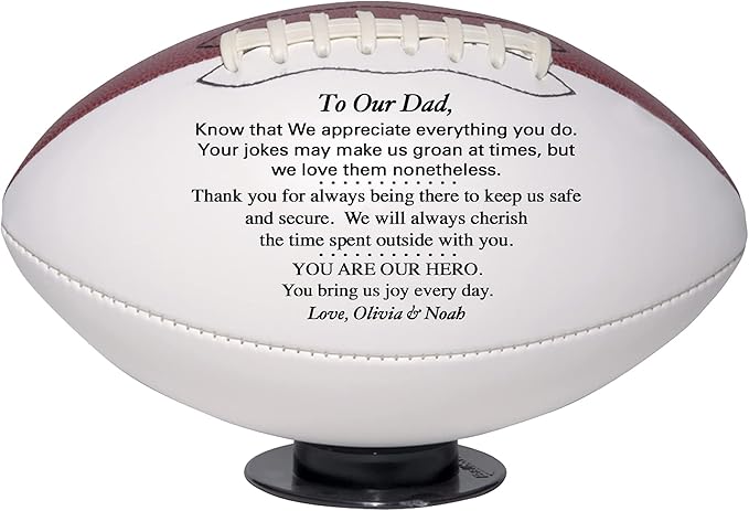 Personalized Fathers Day Football Gift from Daughter or Son - Custom from Kids - Personalized Football for Dad - Birthday Gift for Dad from Son or Daughter