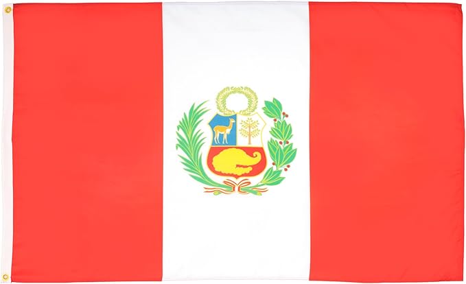 AZ FLAG Set of 10 Peru Flags – 90 x 60 cm – Peruvian Flag 100% Polyester with Integrated Metal Eyelets