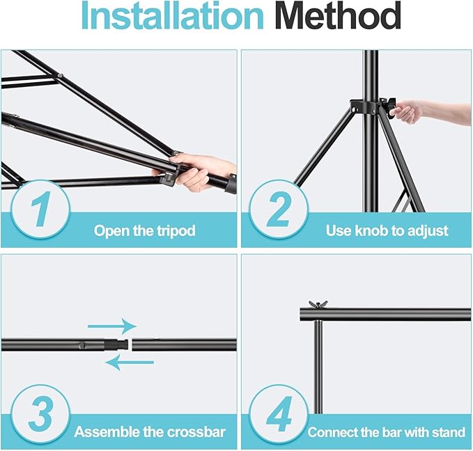 EMART Heavy Duty Background Stand, 9.2 x 10ft Adjustable Backdrop Support System Kit with Carry Bag for Photography