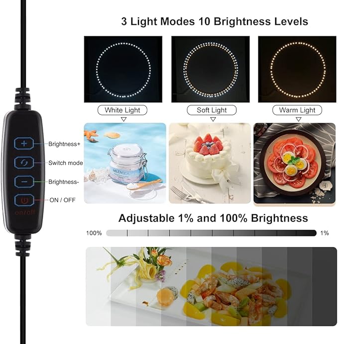 PULUZ 16"/40cm Foldable Portable Photo Studio Light Box, Adjustable Brightness Light Box Photography Lighting Shooting Tent Kit, with LED Lights and 12 Colors Backdrop
