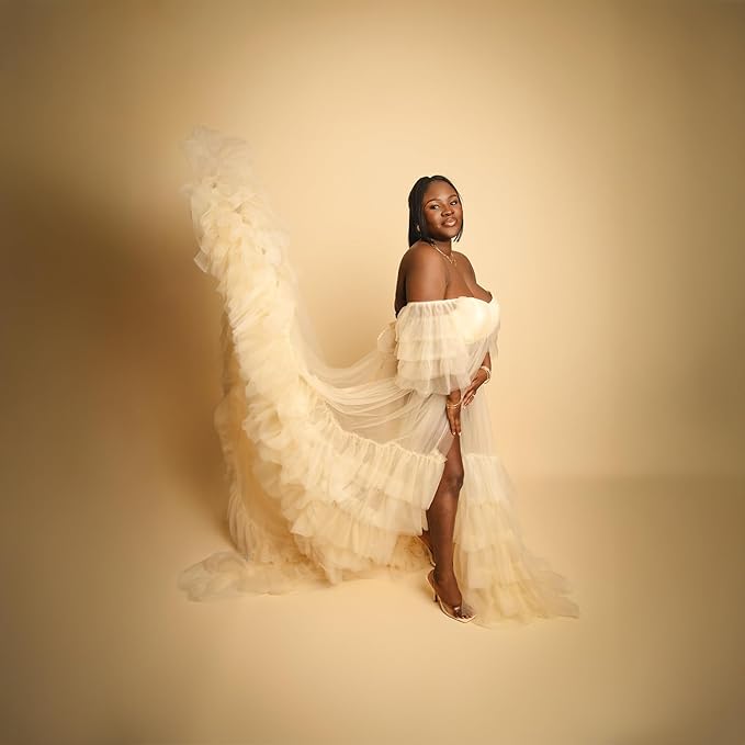 Kate Seamless Paper Backdrop for Photography Beige Cream Backdrop Paper (53''x16.4' Ivorine)