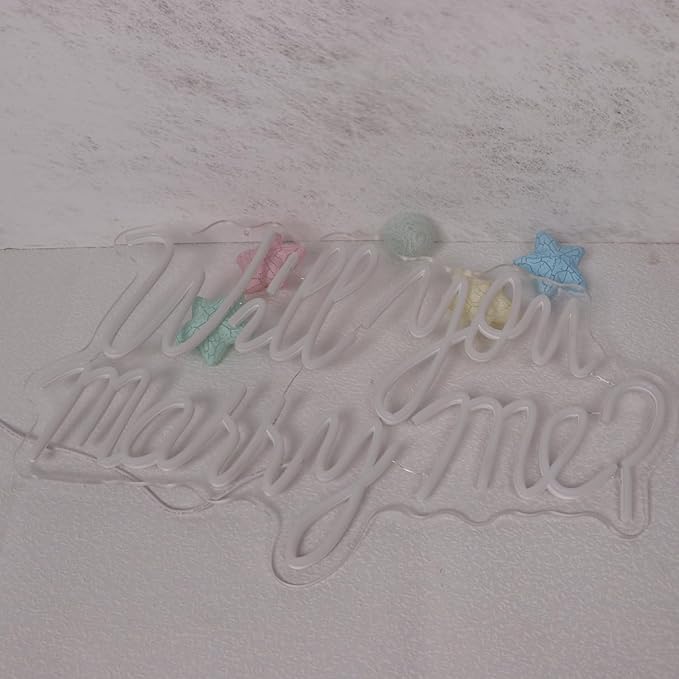 Will You Marry Me Neon Sign for Wedding Party Backdrop Marry Me Light Up Letters for Wall Decor Neon LED Signs for Marriage Proposal Valentine's Day Decorations 21.7x13.8 Inch (white)