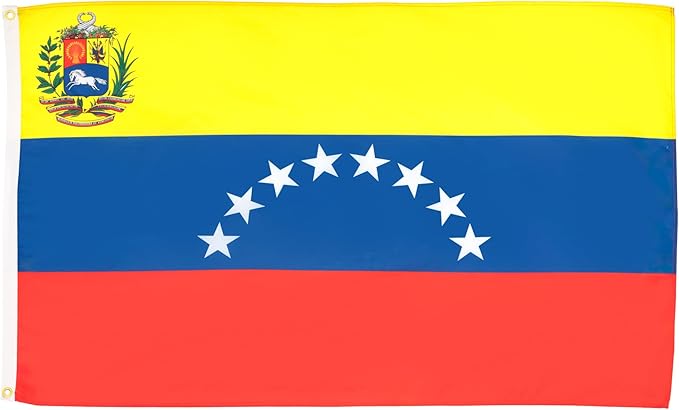 AZ FLAG Pack of 10 Venezuela Flags – 90 x 60 cm – Venezuelan Flag 100% Polyester with Integrated Metal Eyelets
