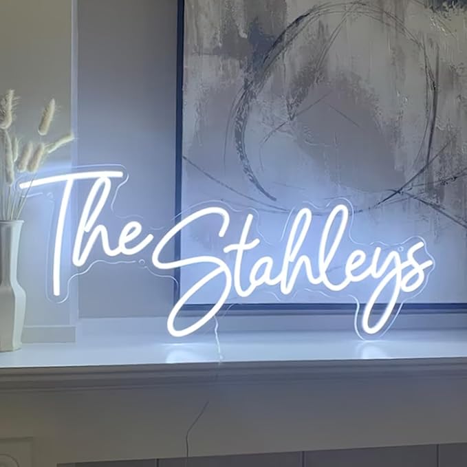 Custom Neon Sign, Lighted Neon Name Logo LED Signs Personalized for Bedroom Wall Decor, Illuminated Neon Light Sign Customizable for Home Birthday Wedding Party Bar Office Business (16-60")