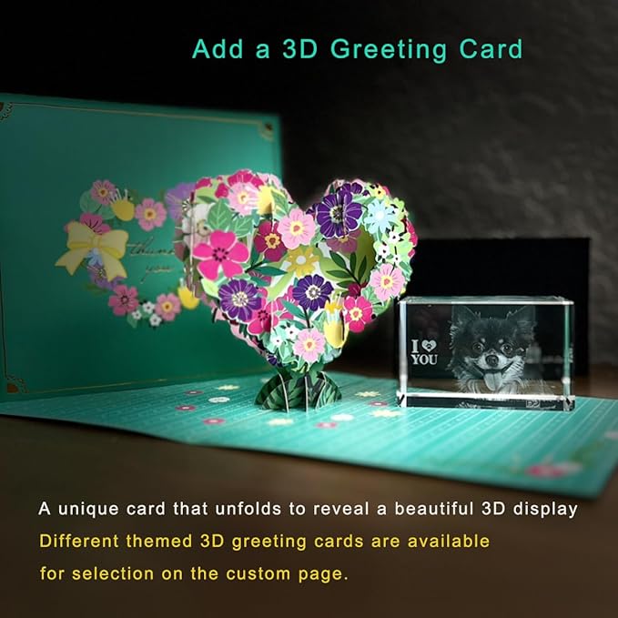 3D Crystal Photo, Personalized Valentine’s Day Gift for Her and Wife. Custom Crystal Picture Gifts for Him, Husband, Anniversary and Birthday. Romantic Photo Keepsake (Heart)