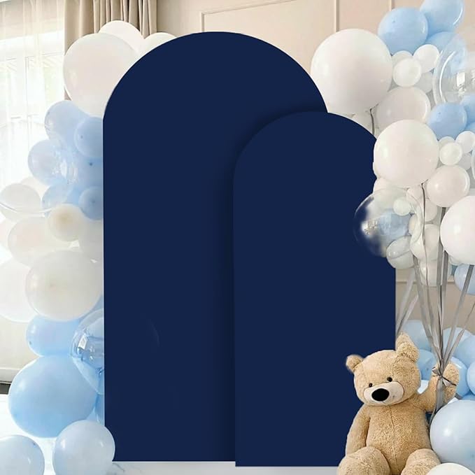 Arch Cover Set of 2 Navy Blue Arch Backdrop Cover 6 7.2FT Spandex Arch Stand Covers for Arches Stand Arched Covers Stretchy Backdrop Fabric Covering for Wedding Party Decoration Supplies