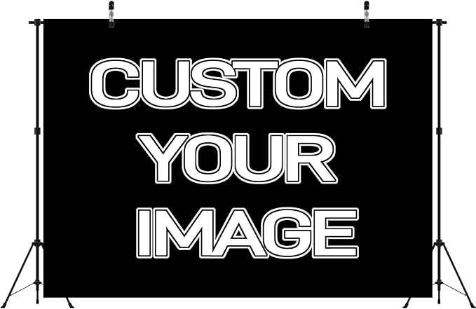 BELECO 10x6.5ft Fabric Custom Backdrop with Picture Logo Text Customize Your Design Personalized Background Customized Backdrop Banner for Party Decor Birthday Wedding Festival Photoshoot Home Decor