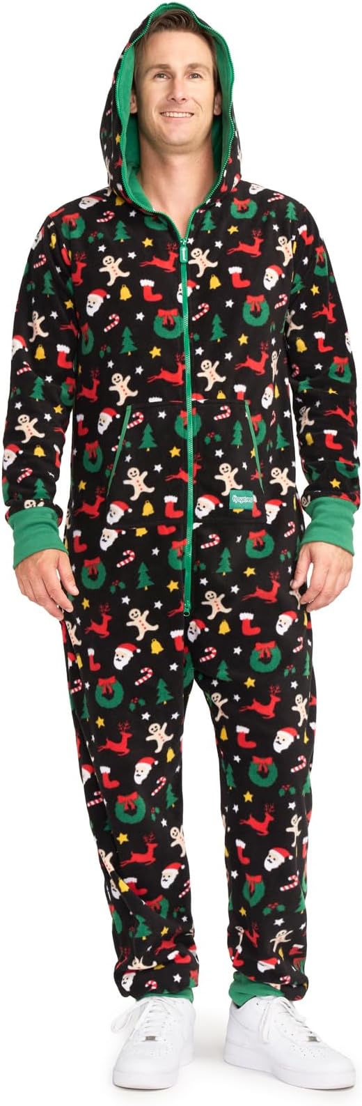 Tipsy Elves Christmas Onesies for Adults - Comfy Unisex Matching Holiday Jumpsuits with Convenient Pockets