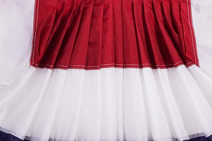 Homissor American Flag Bunting Outdoor 4x8 Ft US Pleated Fan Flag Embroidered Stars USA Pleated Buntings