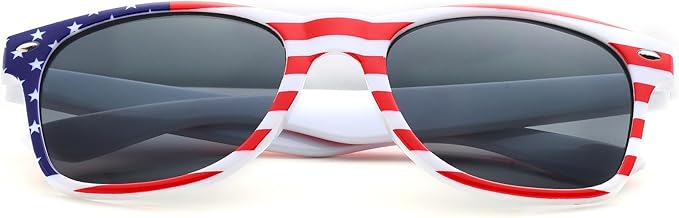 Fsmiling Bulk American Sunglasses USA Flag Sunglasses Patriotic Sunglasses-10/24Pack
