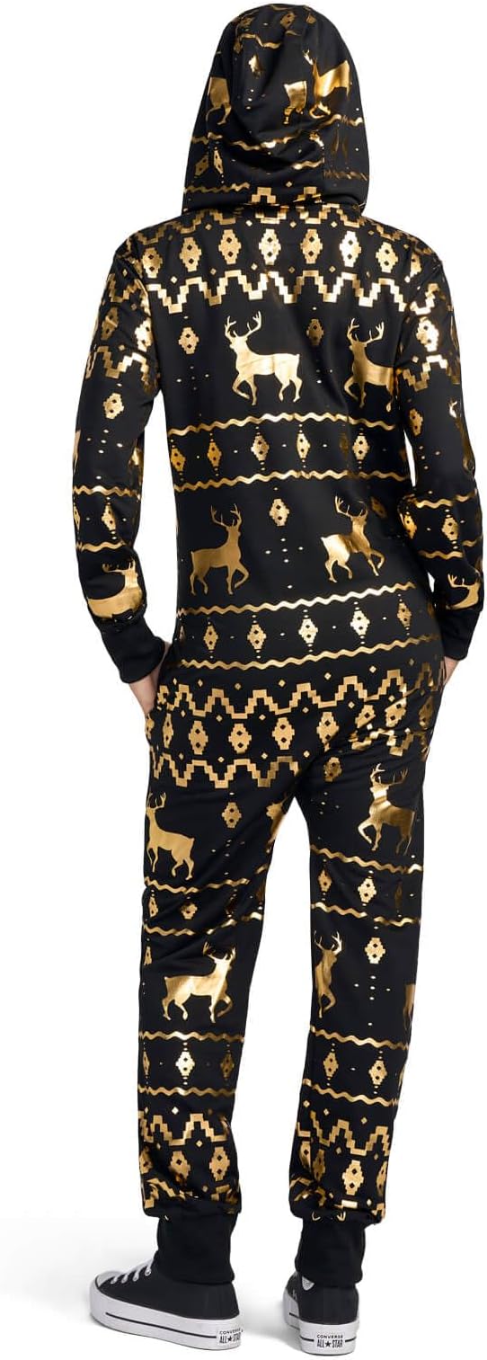 Tipsy Elves Christmas Onesies for Adults - Comfy Unisex Matching Holiday Jumpsuits with Convenient Pockets