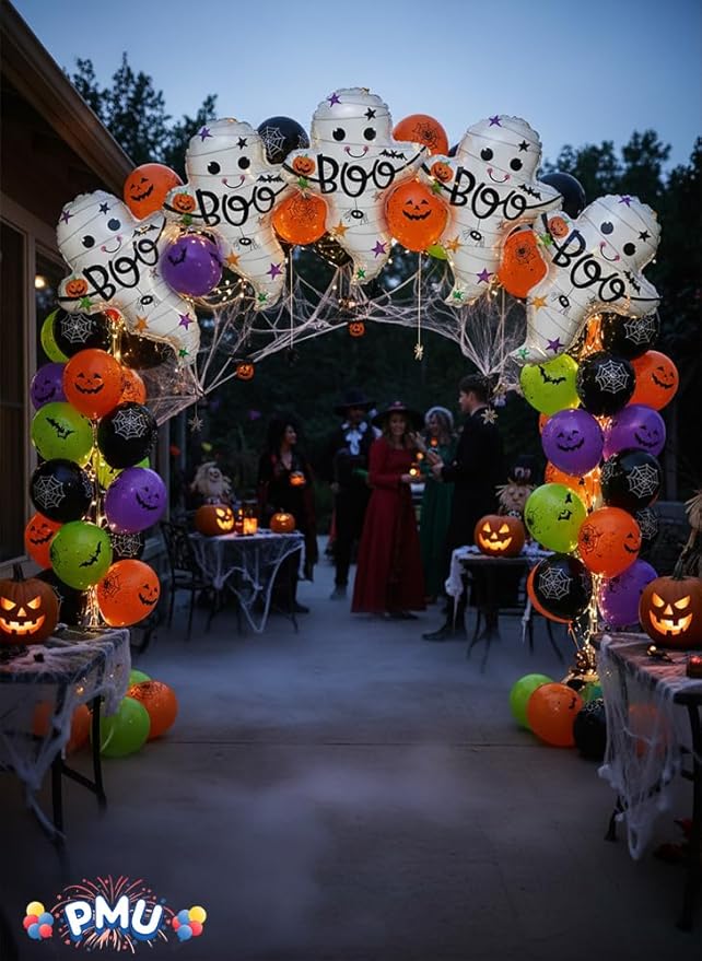 PMU 10 Pc Mummy Ghost 25in Balloon for Halloween Party Spooky Decorations