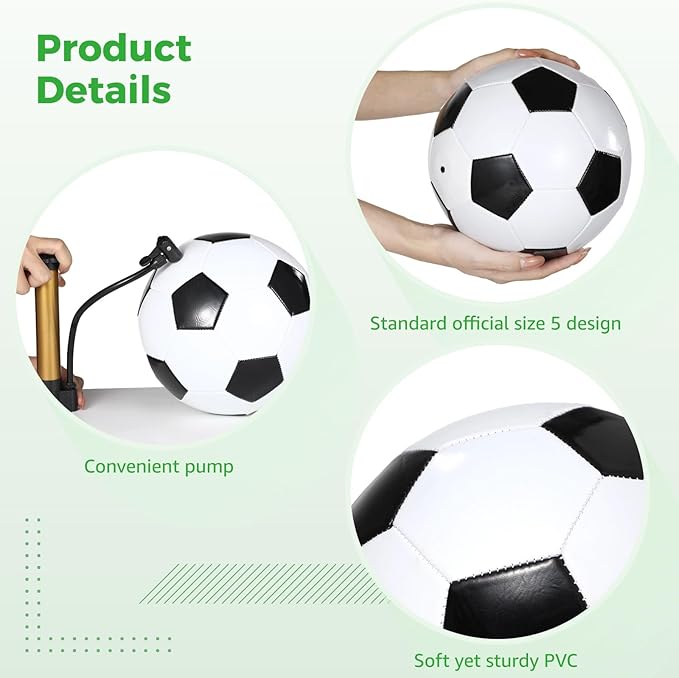 OMISTAR 12 Pack Soccer Balls Bulk Size 5 with 2 Air Pumps - Deflated Multicolor Training Footballs for Indoor/Outdoor Youth Adult Training, School Sports, Party Favors Gifts
