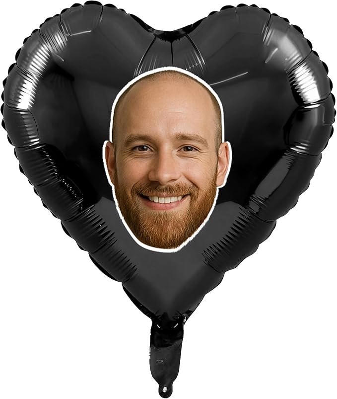 20 Pcs18 inch Custom Foil Balloons with Picture – Heart, Star, or Round – Personalized with Photo, Text, or Logo – Full-Color Print for Birthday, Memorial, Party, or Event Decor (heart)