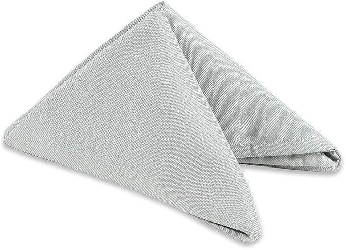 Polyester Cloth Napkins - Washable Soft Table Linens - Durable & Elegant for Dining, Restaurants, Weddings, Events, Rentals, Banquets, & Parties - Premium Quality Set of 200, Silver, 17"x17"