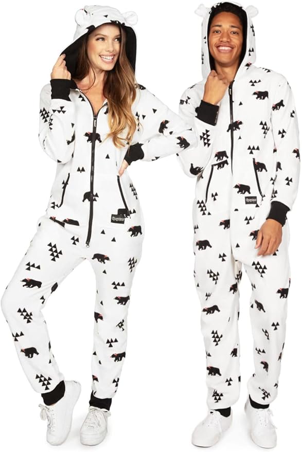 Tipsy Elves Christmas Onesies for Adults - Comfy Unisex Matching Holiday Jumpsuits with Convenient Pockets