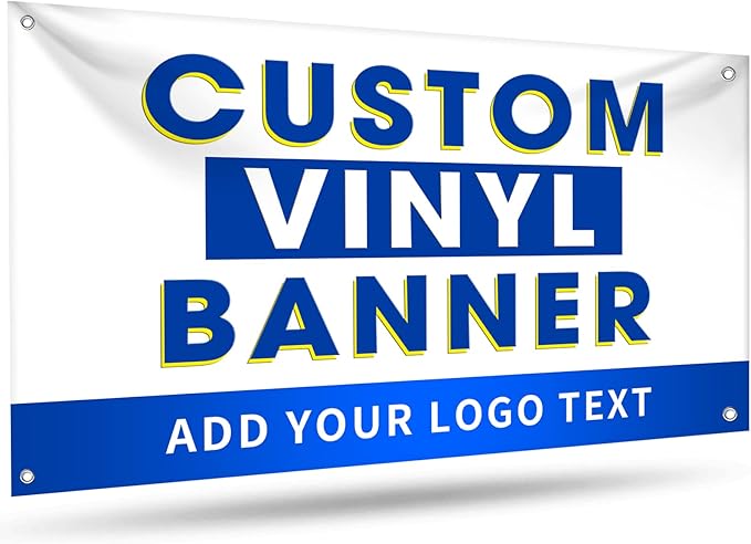 Custom Vinyl Banners and Signs Customize Outdoor, Personalized Banner with Logo Text for Party Birthday, Customized Banner Decoration for Business Graduation Wedding Event 3'x25'