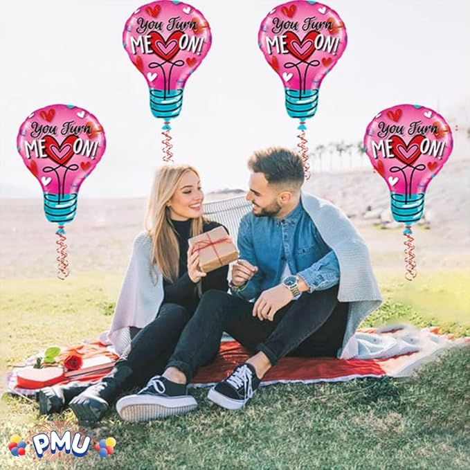 PMU Valentine's Day "You Turn Me On" 36in Mylar-Foil Balloon (25/pkg) Pkg/1