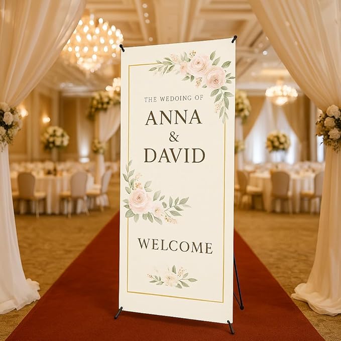 Custom Banner – Personalized X-Banner Stand for Events, Trade Shows, Parties & Promotions – Add Your Text, Logo, or Images – Made in USA (Full color, 31x70 inch)