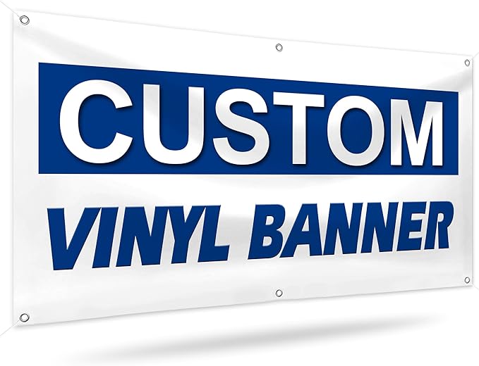 Custom Vinyl Banners and Signs Customize for Business Outdoor, Personalized Banner Customize with Text Logo for Parties Graduation, Customized Banner Decoration for Birthday Wedding Event 2'x12'