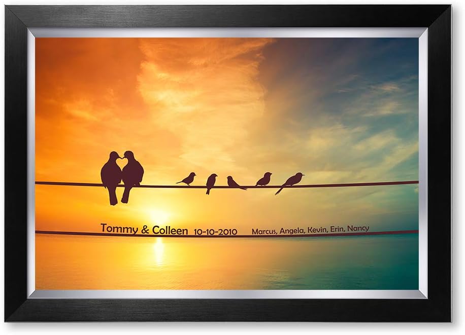 IPIC - We Are Family Personalized Artwork with Names, Customized Gift for Anniversary. Giclee Wall Art with High Grade Frame. Picture Size: 24x16,Total Size: 27X19