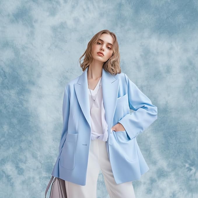 Kate 10x10ft Light Blue Abstract Photography Backdrop Blue Textures Portrait Backdrops for Photoshoot Old Master Photo Background
