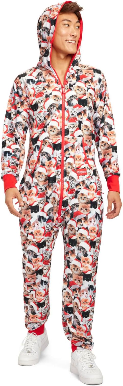 Tipsy Elves Christmas Onesies for Adults - Comfy Unisex Matching Holiday Jumpsuits with Convenient Pockets