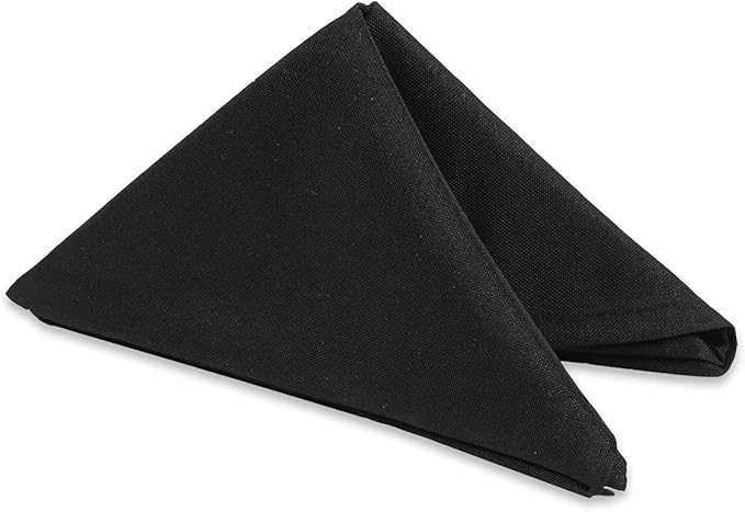 Polyester Cloth Napkins - Washable Soft Table Linens - Durable & Elegant for Dining, Restaurants, Weddings, Events, Rentals, Banquets, & Parties - Premium Quality Set of 200, Black, 17"x17"