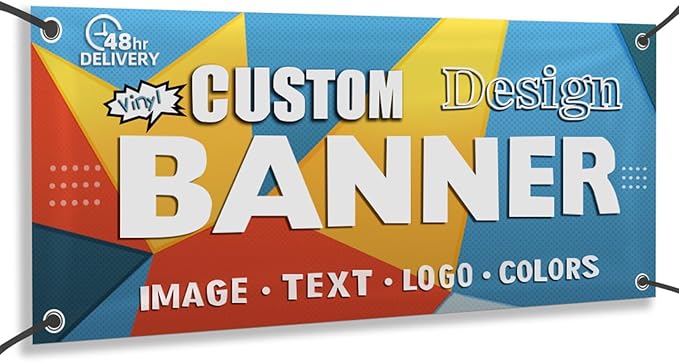Custom Print 13oz Vinyl Banners and Signs with Full Color Photo Image Text, Personalized Banner for Business Birthday Graduation Parties Indoor Outdoor 4'x12' by eistyemi